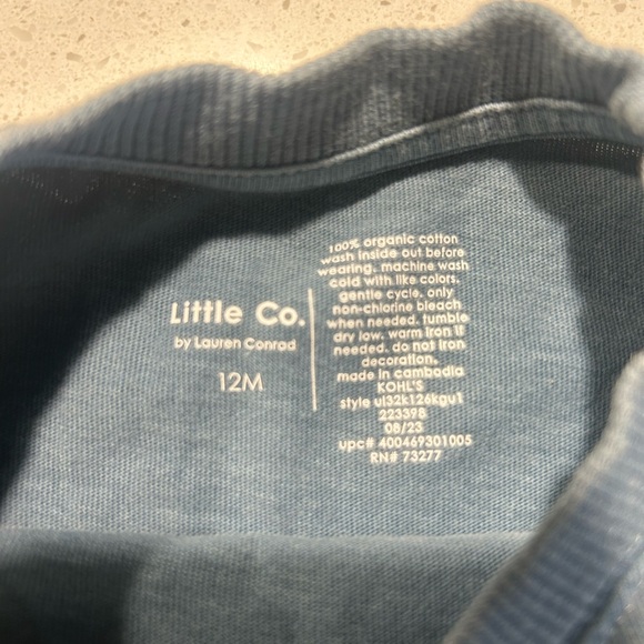 Little Co. Blue 'Home Grown' long sleeve tee size 12 months - Picture 2 of 3